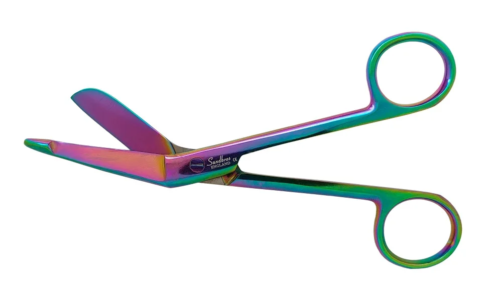 SANDBROS Bandage Scissor S.Steel First Aid Dressing Student Nurse Paramedic 5.5 Titanium Colour - Bandage multi colour scissors