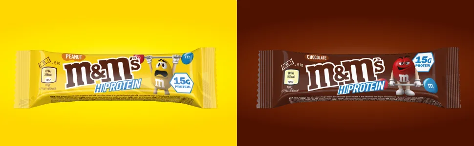 M&M Hi-Protein Bar Crispy 12x52g Chocolate Caramel & Crispy Pieces 12 Count (Pack of 1) - B08CHPNHWY