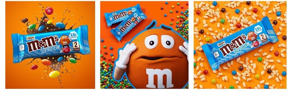 M&M Hi-Protein Bar Crispy 12x52g Chocolate Caramel & Crispy Pieces 12 Count (Pack of 1) - product information 2