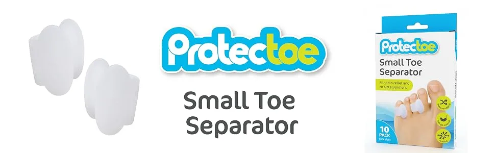 Protectoe Single Gel Small Toe Separator for Overlapping Toes Toe Spacer - Box of 10 Gel Separators - Small toe separator