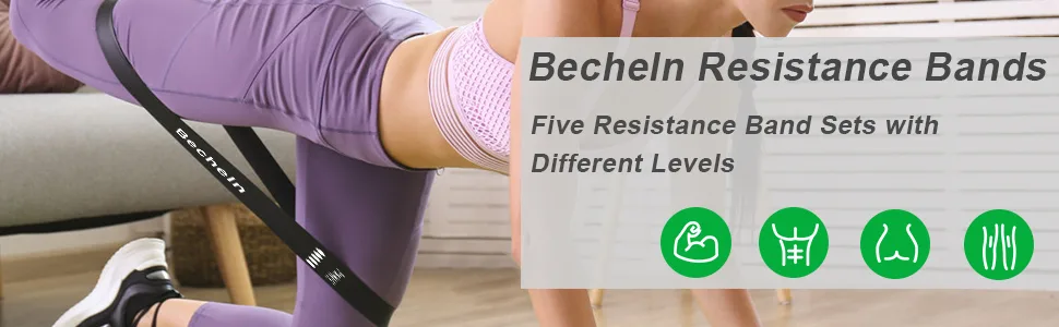 Resistance Band Exercise Loop Bands for Yoga Pilates Fitness and Working Out 5 PCS Set - 01 Resistance Band