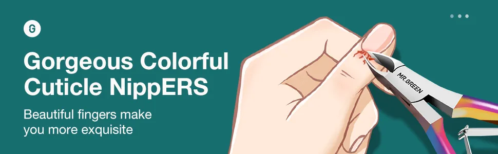 MR.GREEN Stainless Steel Cuticle Scissors Nail Care Tools Sharp Cuticle Trimmer for Women or Men Manicure & Pedicure Tools (Colored Titanium) Multi 3 - Cuticle Scissors