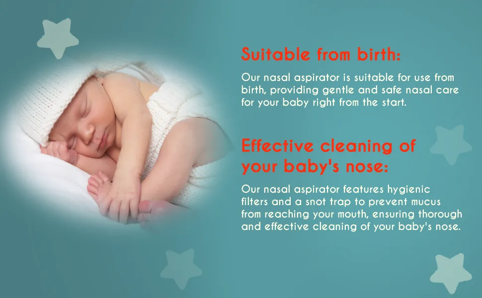Knoxzy Baby Nasal Aspirator with 9 Extra Hygiene Filters - Suitablefrom birth