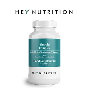 Hey Nutrition Thyroid Complex Supplement - Copper Iron Zinc Selenium Vitamin B Blend - Advanced Thyroid Function - 60 Capsules/30 Servings - Non-GMO Vegan - thyroid complex