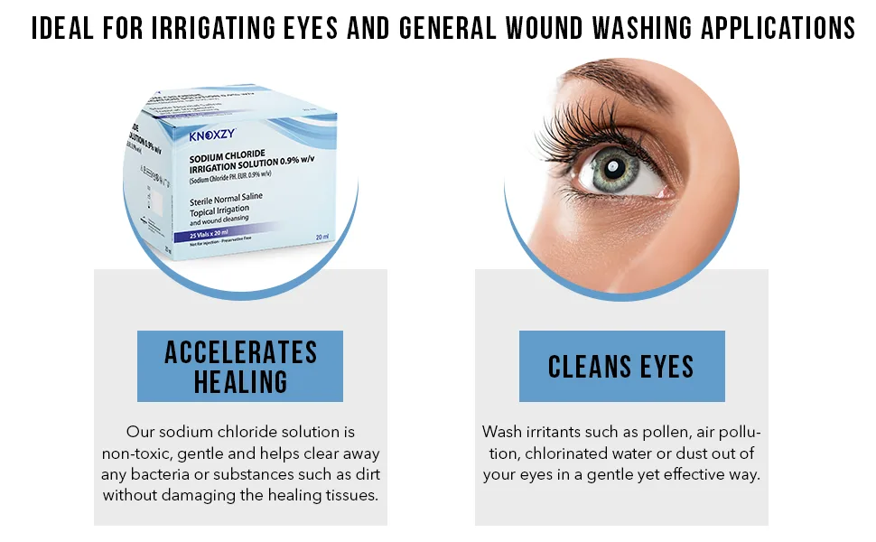 KNOXZY Sterile Saline Pods | Eye Wash | Wound Cleansing | Topical Irrigation | 25 x 20 ml sterile Pods - 0.9% Irrigation Solution