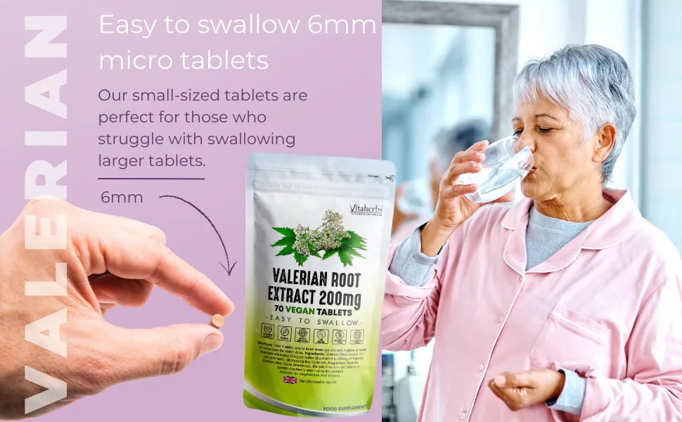Vitaherbs Valerian Root 200mg - 70 Tablets | Valerian Root Tablets | Valeriana Officinalis Extract | Vegan Tablets | Premium Quality | Made in The UK - valerian-extract-vegan-70-tablets-vitaherbs