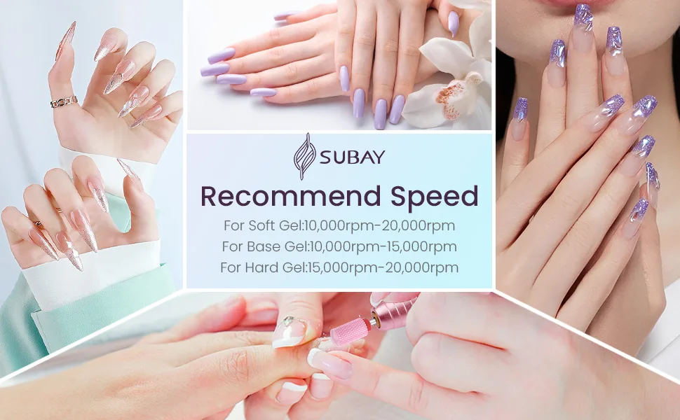 Subay Ceramic Nail Drill Bits Set Universal 3/32'' Acrylic Nail Drill Bits for Nails Manicure Pedicure Cuticle Gel Nail Polishing (3Pcs) Blue - nail drill bits set nail drill bits drill bits for nails ceramic nail drill bit