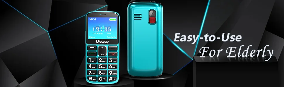 Tosaju Big Button Mobile Phone for Elderly Unlocked Senior Mobile Phone with SOS Emergency Button Charging Cradle Easy to Use Hearing Aid Compatible Green - M2302