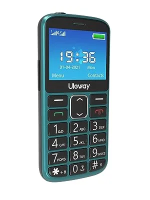 Tosaju Big Button Mobile Phone for Elderly Unlocked Senior Mobile Phone with SOS Emergency Button Charging Cradle Easy to Use Hearing Aid Compatible Green - M2302