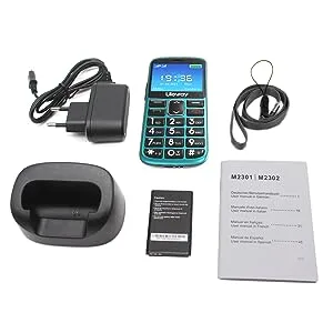 Tosaju Big Button Mobile Phone for Elderly Unlocked Senior Mobile Phone with SOS Emergency Button Charging Cradle Easy to Use Hearing Aid Compatible Green - M2302