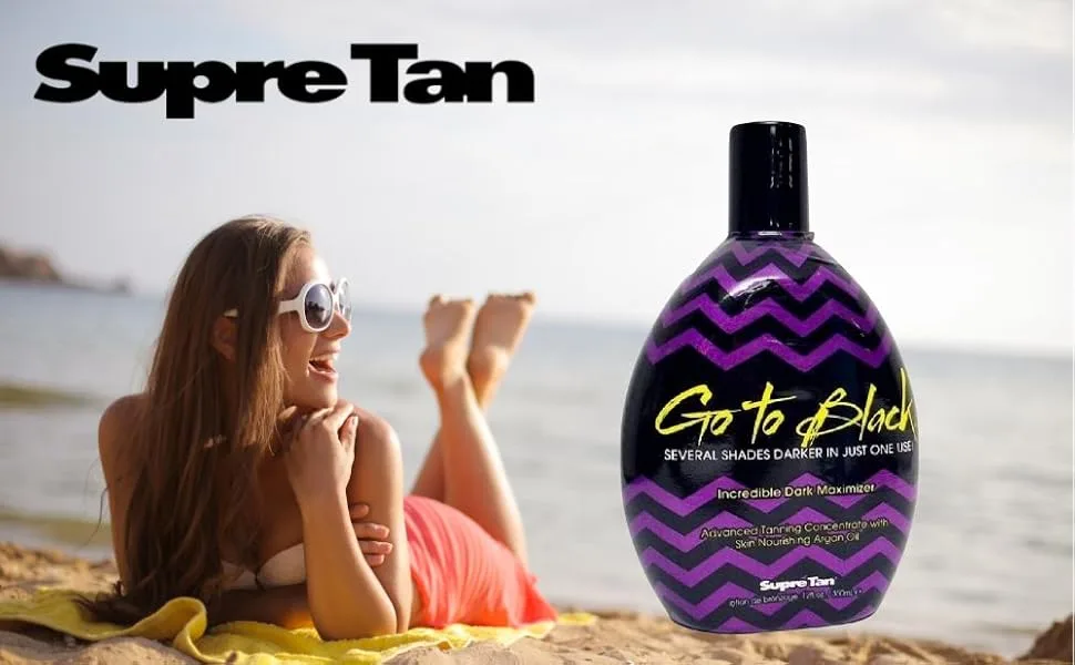 Supre Tan Go To Black - Intense Tanning Formula for Deep Lasting Results - Dark Maximiser 350ml - Intense Tanning