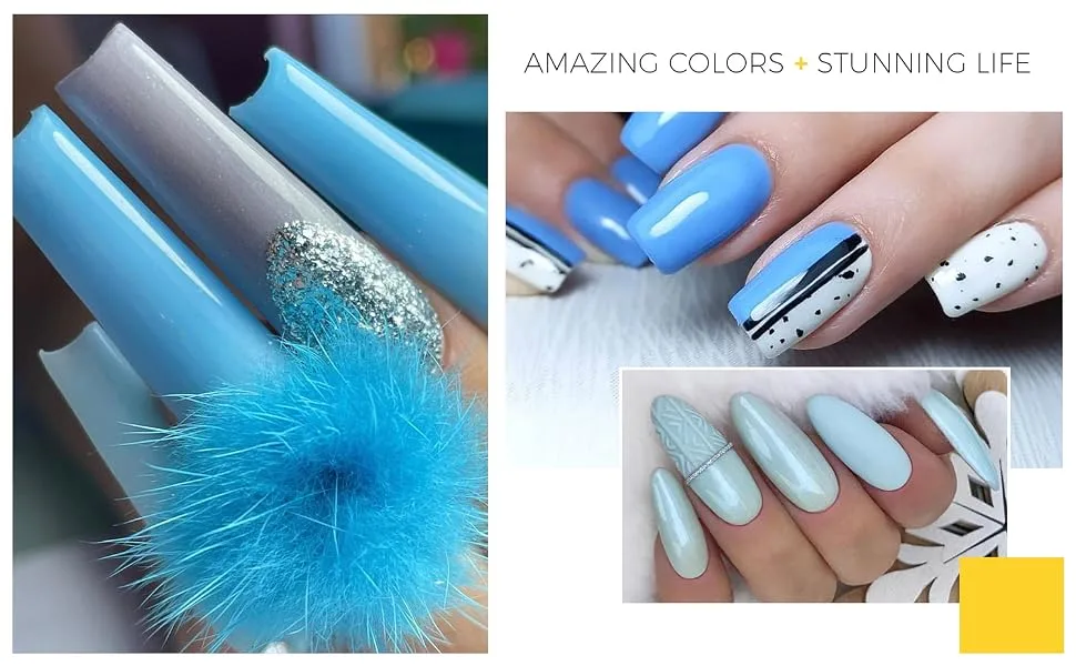 BURANO Poly Extension Gel Nail Kit 6 Colors Nail Poly Nails Builder Gel Set for Beginner & Professional Using Poly Nail Gel Kits DIY Starter Kit Nail Art Gift (blue) - poly extension gel