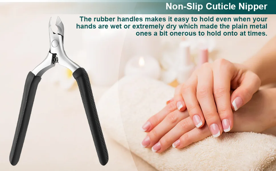 CGBE Cuticle Nipper Cuticle Remover Professional Manicure and Pedicure Cuticle Remover Tools Stainless Steel Cuticle Clippers Black - product information 1