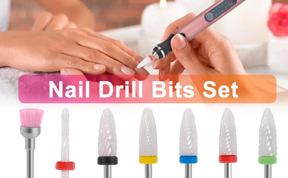 CGBE Nail Drill Bits 7pcs 3/32" Ceramic Drill Bits For Nails For Acrylic Gel Nails Professional Cuticle Remover Diamond Nail Drill Bits For Manicure Pedicure Home Use Great Gift - Corn Nail Bit 7 PCS Ceramic - nail drill bits