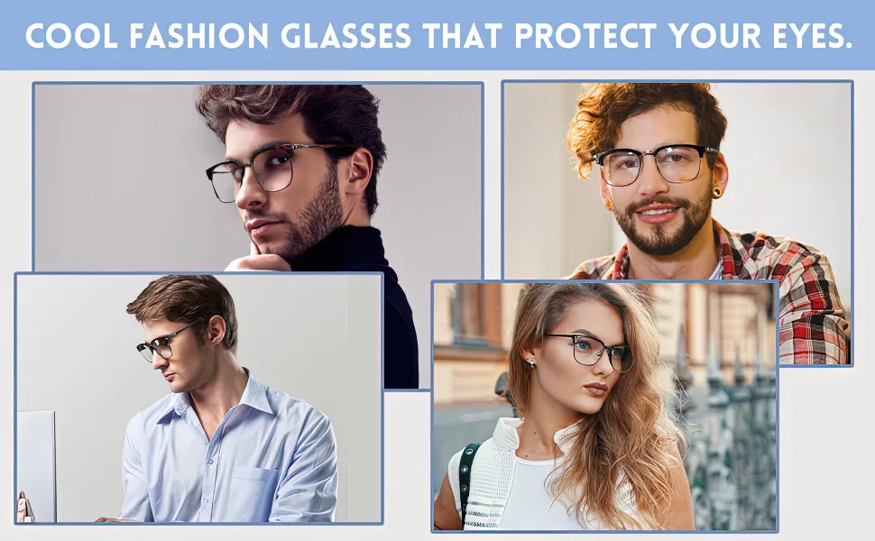 SIPHEW Blue Light Blocking Glasses Men or Women - Blue Light Glasses Anti Digital Eye Strain Dry Eyes Headaches - 100% and harmful blue light filter , apply to watch TV and use mobilephone or play game in computer