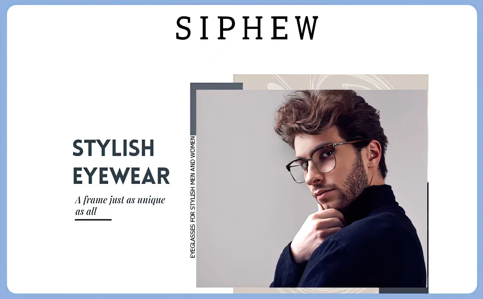 SIPHEW Blue Light Blocking Glasses Men or Women - Blue Light Glasses Anti Digital Eye Strain Dry Eyes Headaches - Blue Light Blocking Glasses Women Men for Reduce Headache Anti Eye Fatigue