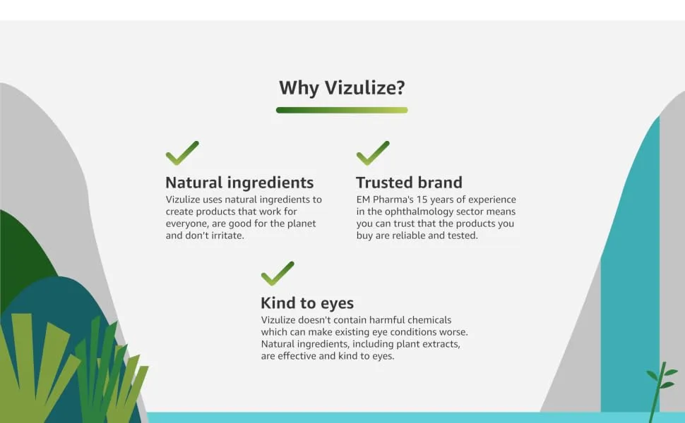 Vizulize Dry Eye Drops for Dry Irritated & Uncomfortable Eyes 3 x 10 ml Bottles - VIZULIZE