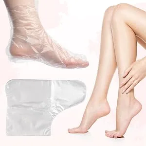 PROUSKY 100 Pieces Plastic Disposable Booties Paraffin Wax Bath Liners for Pedicure Hot Spa Wax Treatment - PROUSKY 100 Pieces Plastic Disposable Booties