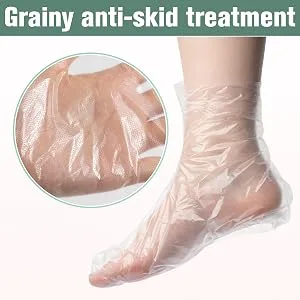PROUSKY 100 Pieces Plastic Disposable Booties Paraffin Wax Bath Liners for Pedicure Hot Spa Wax Treatment - PROUSKY 100 Pieces Plastic Disposable Booties