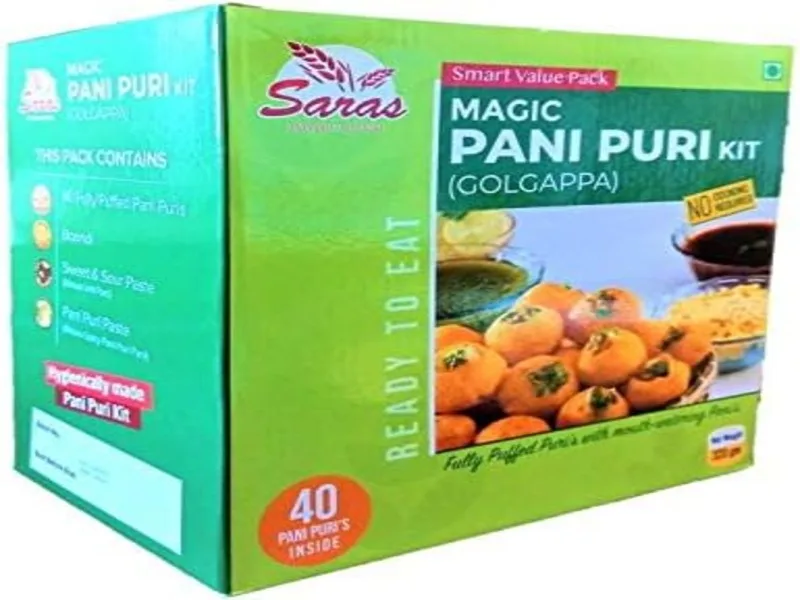 Saras Magic Pani Puri Kit (GolGappa) 320gm - Ready to Eat - Panipuri Kit