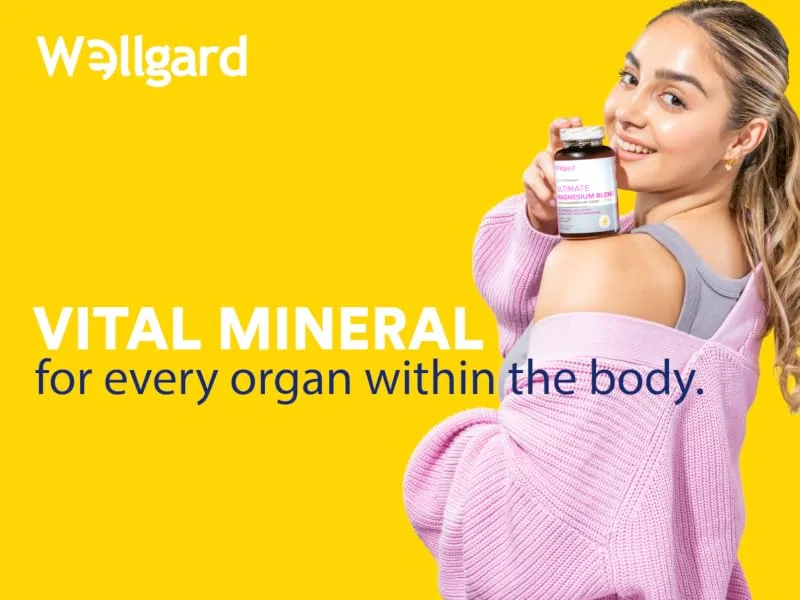 Wellgard Vegan Magnesium Supplements Optimal Strength Magnesium Supplement Made in UK Blend - magnesium capsules supplements citrate oxide chelated