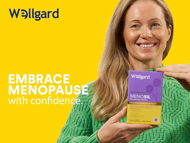 Wellgard Menosil Perimenopause Support for Women - Scientifically Proven Perimenopause Support for Women Made in UK - menopause supplements perimenopause health and her menopace