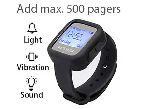 Retekess TD106 Restaurant Pager Wireless Calling System Waterproof Watch Receiver Compatible with 500 Calls Button for Hospital Restaurant Hotel Bar - Watch pager