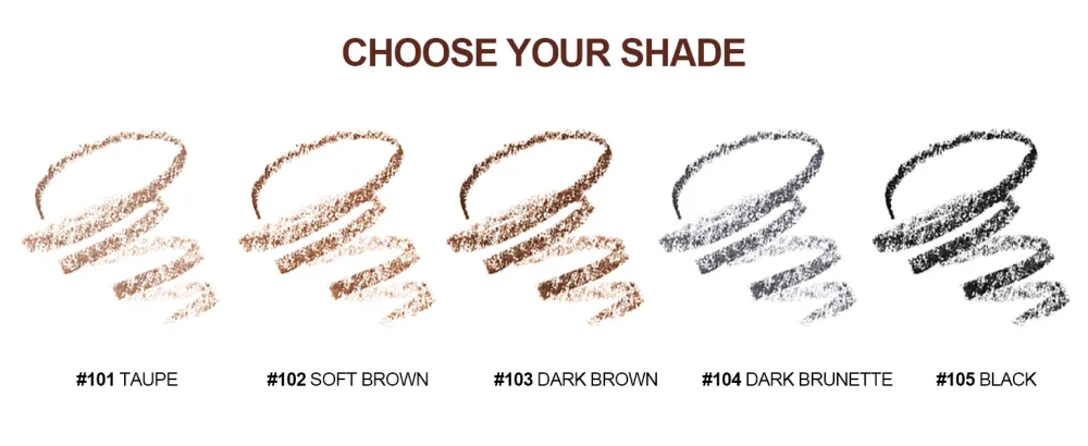 PHOERA Eyebrow Pencil with Brush Ultra-Slim Eyebrow Pencil with Brow Brush Precise Natural-Looking Brows Long Lasting Drawing Eye Brow (103#Dark Brown) - light brown eyebrow pencil
