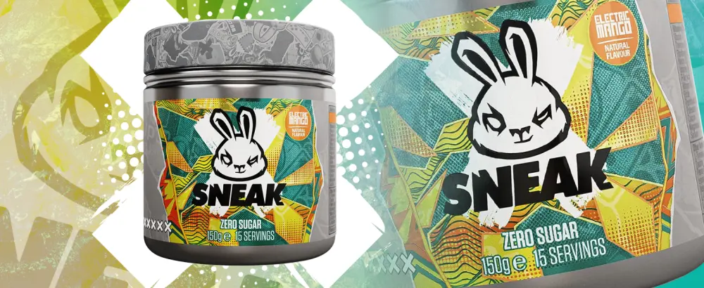SNEAK | Electric Mango Edition | In-Game Focus Boost Energy Drink Zero Sugar Low-Calorie Vegetarian | 15 Servings Electric Mango 150.00 g (Pack of 1) - EM - Web - 01