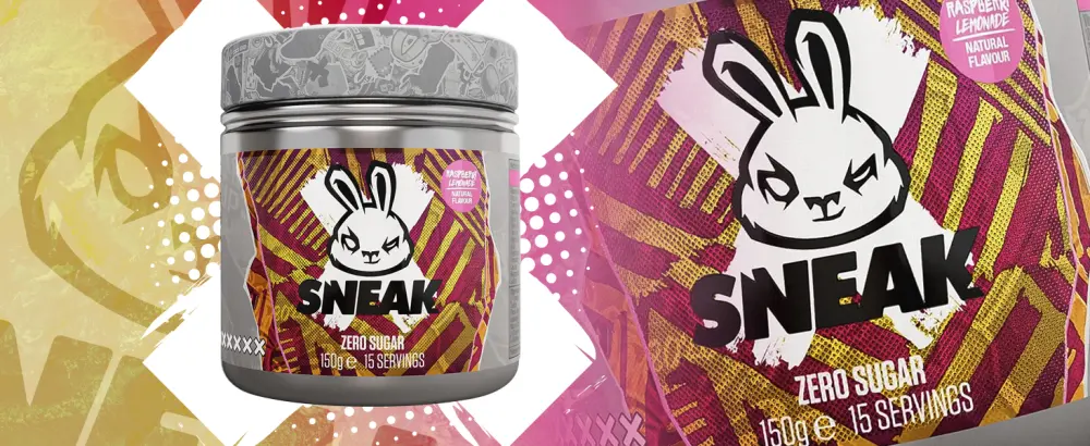 SNEAK | Raspberry Lemonade Edition | In-Game Focus Boost Energy Drink Zero Sugar Low-Calorie Vegan | 15 Servings Raspberry Lemonade 150.00 g (Pack of 1) - RL - Web - 01