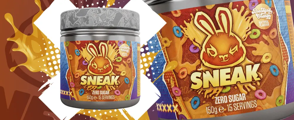 SNEAK | Breakfast Orange Edition | In-Game Focus Boost Energy Drink Zero Sugar Low-Calorie Vegan | 15 Servings Breakfast Orange 150.00 g (Pack of 1) - BO - Web - 01