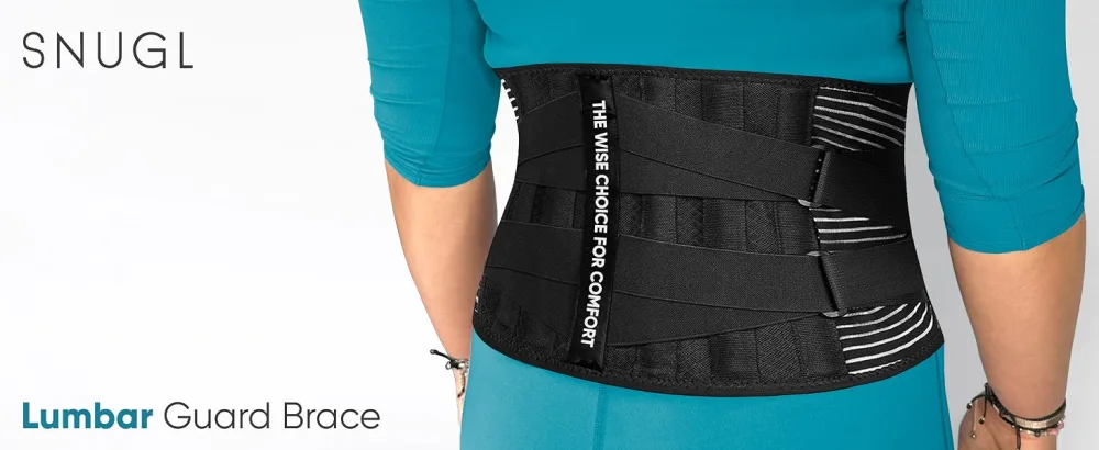 SNUGL Lower Back Support Belt | Lumbar Brace for Women and Men | Sciatica Pain Relief and Bulging Disc Products - Help Achieve Straight Posture (Black M) M Black - back support belt sciatica pain relief products
