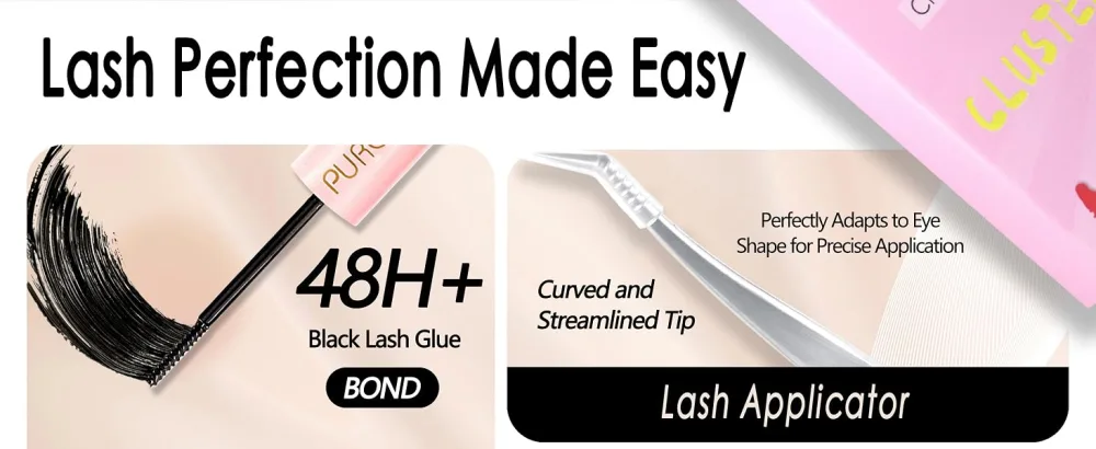 Lash Clusters DIY Eyelash Extension Kit with Bond Seal Lash Applicators Individual Lashes Remover Kit Soft False Lashes for Personal Use at Home 10-16mm Cloudy Kit - diy lash extensions kit