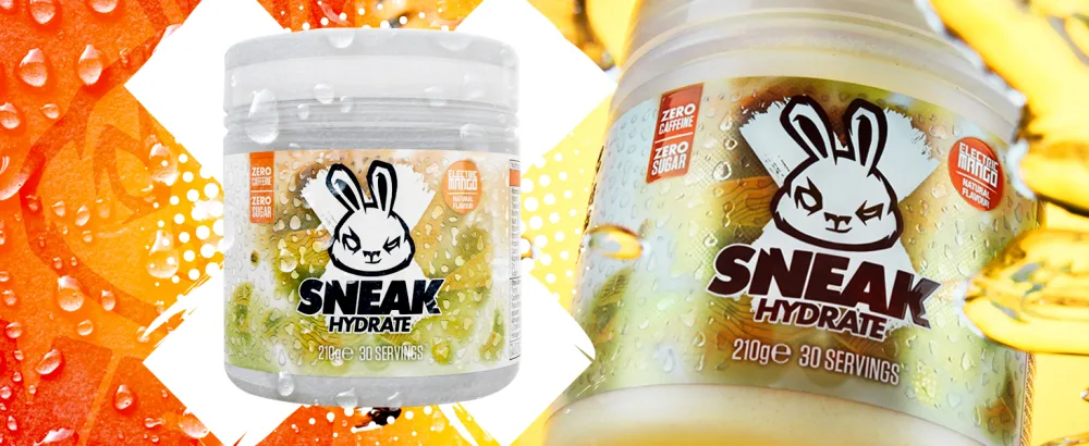 SNEAK | Electric Mango Hydrate Edition | Zero Caffeine Zero Sugar Natural Flavours & Colours Ashwagandha KSM-66 Coconut Water | 30 Servings - Mango