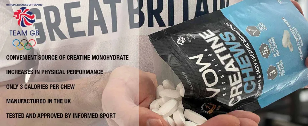 VOW Nutrition Creatine Chews 100 Flavoured Chews Creatine Monohydrate Convenient & Tasty Chewable Creatine Informed Sports Approved (Apple Mango & Lime) - Creatine Chews