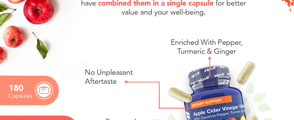 Apple Cider Vinegar with Turmeric Ginger Root and Cayenne Pepper Extract 180 Vegan Capsules High Strength Apple Cider Vinegar Complex 3 Months Supply Suitable for Vegetarians UK Supplier - apple cider vinegar