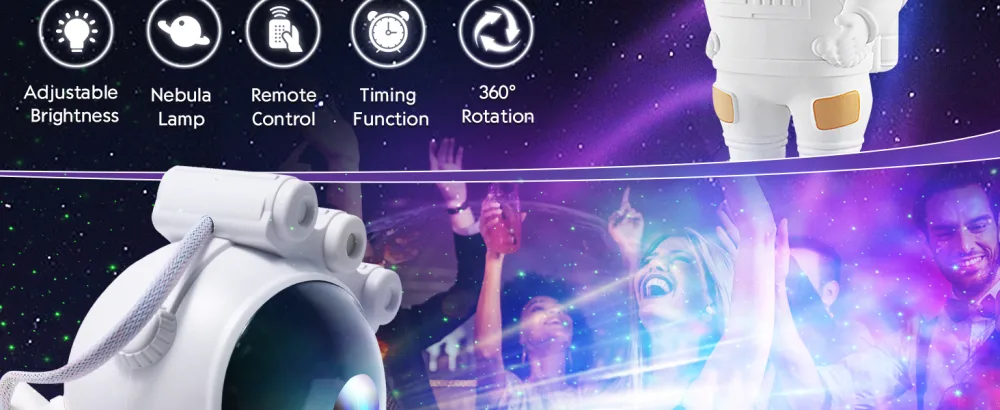 Astronaut LED Star Projector Galaxy Night Light Space Projector with Timer Remote Control and 360 Adjustable Starry Nebula Ceiling Projection Lamp Bedroom Decor Aesthetics Gifts for Kids and Adults astronaut light - Astronaut Galaxy Projector