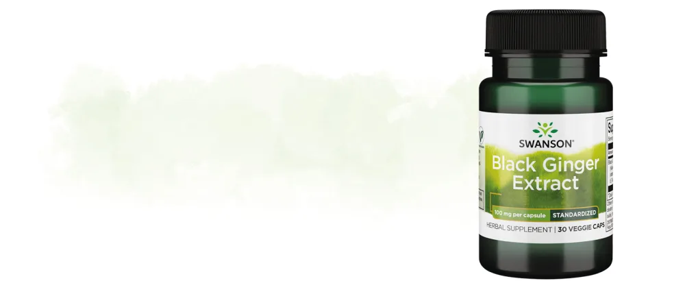 Swanson Black Ginger Extract 100mg High Strength 30 Vegan Capsules Lab Tested Vegetarian Soy Free Gluten Free Non GMO - SWO-0070 A+