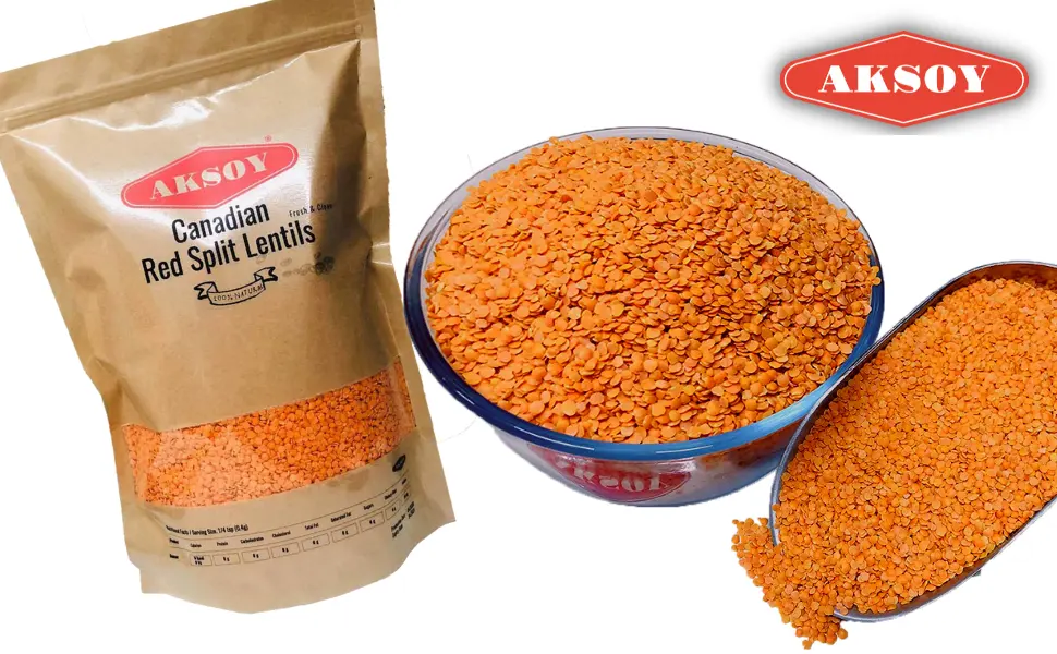 Aksoy Canadian Red Split Lentils 4KG 4 kg (Pack of 1) - canadian red split lentils