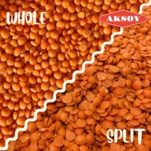 Aksoy Premium Quality Red Split Lentils 1KG 1.0 Kilograms - RED SPLIT AND WHOLE LENTILS