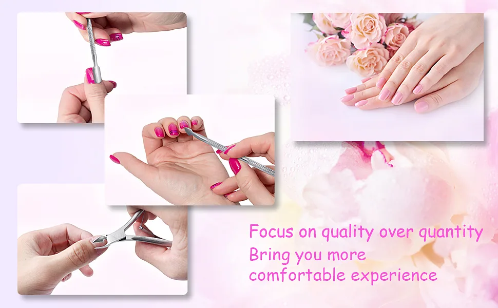 KELYDI Cuticle Nipper and Pusher Set Dead Skin Remover Cuticle Pusher Trimmer Clipper Nail Manicure Tool Stainless Steel - Cuticle Nipper
