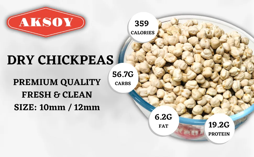 Aksoy Premium Quality Dry Chickpeas XL Size (12mm) 1KG 1.0 Kilograms - AKSOY CHICKPEAS