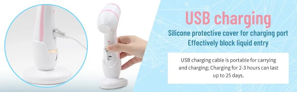 High-End Silicone Facial Cleansing Brush Exfoliating And Blackhead Cleaning Pores Electric Usb Cleaning Brush (Blue) - product information 4