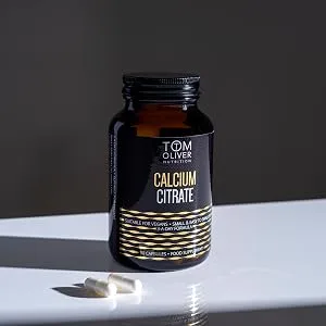 Tom Oliver Nutrition - Calcium (Citrate) - Highly Absorbable Calcium Citrate Supplement (90 Capsules) - Calcium Citrate