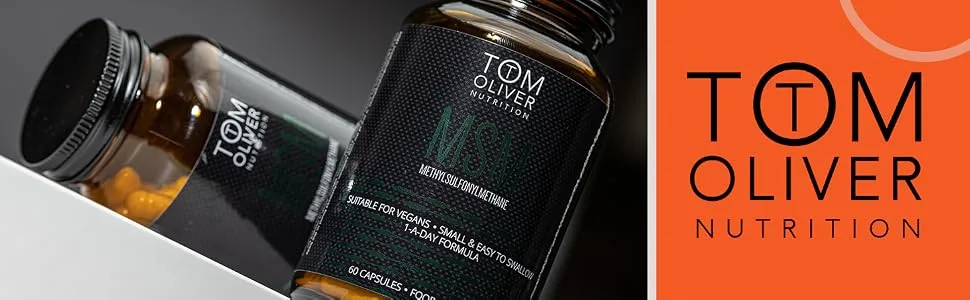 Tom Oliver Nutrition - MSM - Methylsulfonylmethane (60 Capsules) 1 a Day Formula - MSM - Methylsulfonylmethane