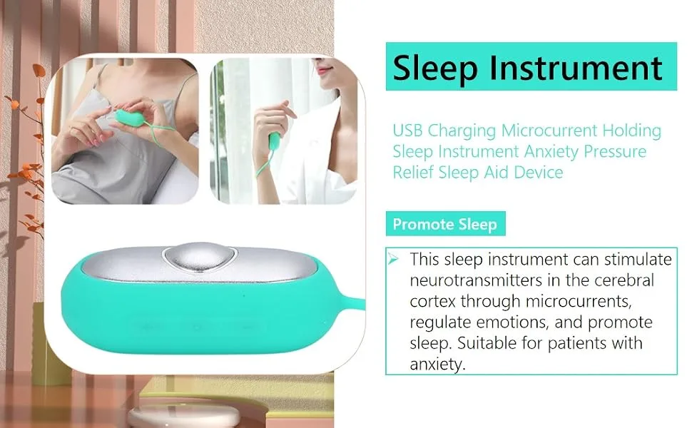 Socobeta Handheld Sleep Device USB Charging Microcurrent Holding Sleep Instrument Anxiety Pressure Relief Sleep Aid Device for Patients with Insomnia(Cyan) - USB Charging Microcurrent Holding Sleep Instrument Anxiety Pressure Relief Sleep Aid Device