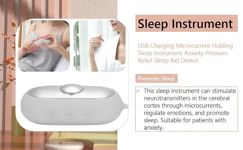Socobeta Handheld Sleep Device USB Charging Microcurrent Holding Sleep Instrument Anxiety Pressure Relief Sleep Aid Device for Patients with Insomnia(Silver) - USB Charging Microcurrent Holding Sleep Instrument Anxiety Pressure Relief Sleep Aid Device