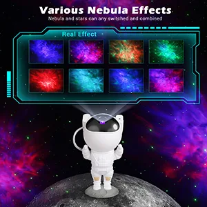 Tellegante Astronaut Galaxy Star Projector Starry Night Light Astronaut Projector with Nebula Timer & Remote Control Bedroom and Ceiling Projector for Children and Adults - 17 Light Combinations