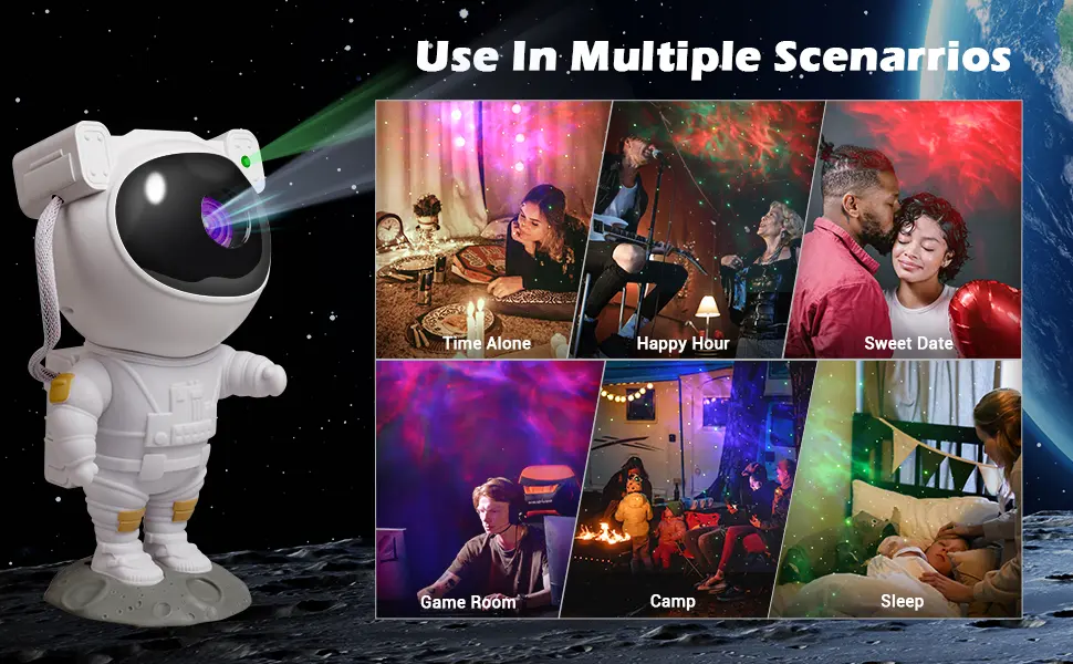Tellegante Astronaut Galaxy Star Projector Starry Night Light Astronaut Projector with Nebula Timer & Remote Control Bedroom and Ceiling Projector for Children and Adults - Astronaut Galaxy Star Projector