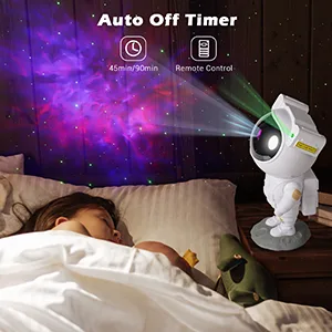 Tellegante Astronaut Galaxy Star Projector Starry Night Light Astronaut Projector with Nebula Timer & Remote Control Bedroom and Ceiling Projector for Children and Adults - Auto Off Timer